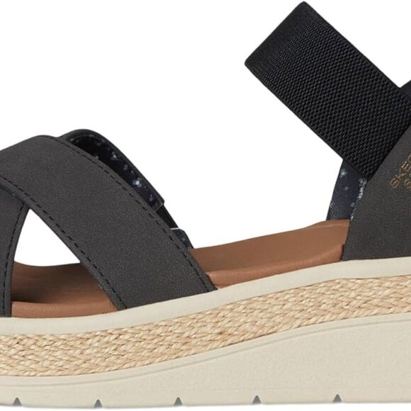 Womens Faux Leather Slip-Ons 6.5 Black/White Summer Comfort Vegan - Picture 4 of 7